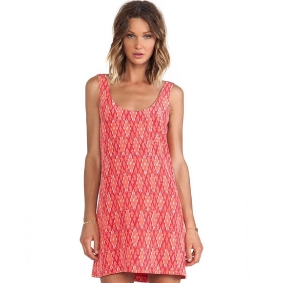 Joie Dawna Ikat 100% Silk Sleeveless Tank Mini Dress in Spiced Coral Size XS - Picture 11 of 11